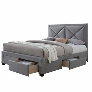 KONDELA Xadra 160 čalúnená manželská posteľ s roštom sivá melírovaná / wenge vyobraziť