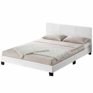 KONDELA Daneta 160 čalúnená manželská posteľ s roštom biela / čierna vyobraziť