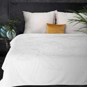ArtFir Prikrývka na posteľ LILI 1 | biela zlatá 150 x 200 cm vyobraziť