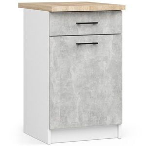 Kuchyňská skříňka Olivie S 50 cm 1D 1S bílá/beton/dub sonoma vyobraziť