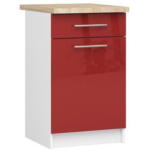 Kuchyňská skříňka Olivie S 50 cm 1D 1S bílo-červená vyobraziť