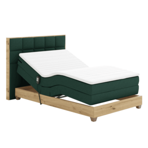 Elektrická polohovacia posteľ, boxspring, zelená/dub artisan, 120x200, TIANA vyobraziť