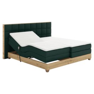 Elektrická polohovacia posteľ, boxspring, zelená/dub artisan, 180x200, TIANA vyobraziť