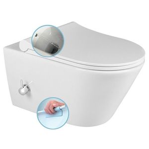 SAPHO - AVVA CLEANWASH závesná WC misa, Rimless, integrovaná batéria a bidetová sprška 35, 5x53cm, biela 100315 vyobraziť