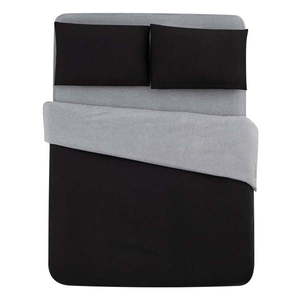 Čierno-sivé bavlnené obliečky na dvojlôžko/predĺžené s plachtou 200x220 cm - Mila Home vyobraziť