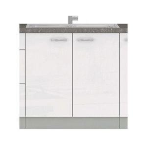 Kuchynská drezová skrinka Bianka 80ZL, 80 cm, biely lesk% vyobraziť