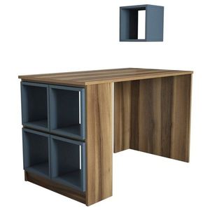 Sconto Písací stôl BOX orech/modrá vyobraziť