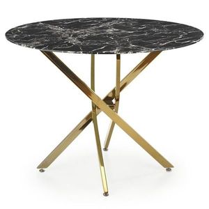 Sconto Jedálenský stôl ROYMUND 2 čierny mramor/zlatá vyobraziť