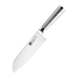 Tsuki nôž z damaškovej ocele Santoku 18 cm - kovová rukoväť vyobraziť