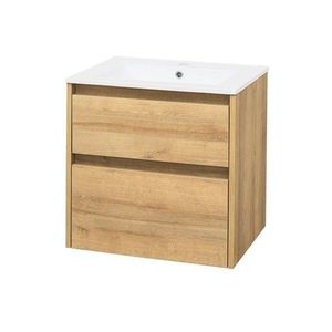 MEREO - Opto, kúpeľňová skrinka s keramickým umývadlom 61cm, dub Riviera CN920 vyobraziť