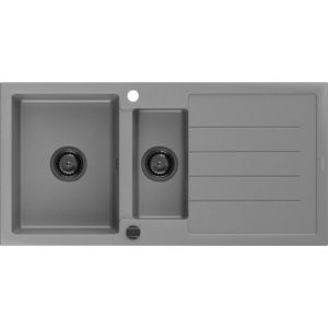 MEXEN/S MEXEN/S - Andres granitový drez s odkvapkávačom 1000 x 500 mm, sivá, čierny sifón 6515101510-71-B vyobraziť