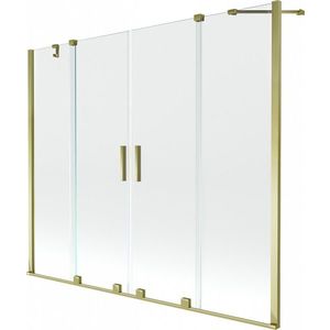 MEXEN/S - Velar Duo vaňová zástena posuvná 190 x 150 cm, transparent, zlatá 896-190-000-02-50 vyobraziť