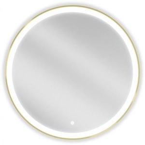 MEXEN - Esso zrkadlo s osvetlením 80 cm, LED 6000K zlatý rám 9825-080-080-611-50 vyobraziť