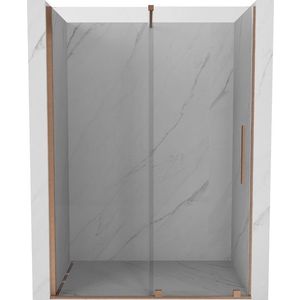 MEXEN/S - Velár posuvné sprchové dvere 130, transparent, kartáčovaná meď 871-130-000-01-65 vyobraziť