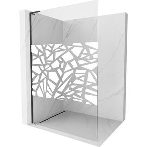 MEXEN/S - Kioto L Sprchová zástena WALK-IN 100 x 200, biely vzor, čierna 800-100-103-70-85 vyobraziť
