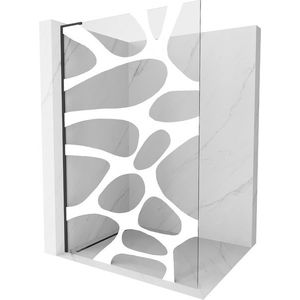 MEXEN/S - Kioto L Sprchová zástena WALK-IN 100 x 200 cm, biely vzor, čierna 800-100-103-70-97 vyobraziť
