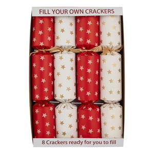 Vianočné crackery v súprave 8 ks Cream & Red Stars – Robin Reed vyobraziť