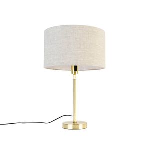 Stolná lampa zlatá nastaviteľná s tienidlom svetlo šedá 35 cm - Parte vyobraziť