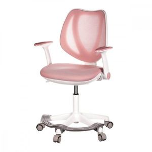 AUTRONIC KA-C806 PINK Dětská židle, růžová síťovina, bílý plastový kříž, kolečka na tvrdé podlahy, podpěrka nohou vyobraziť