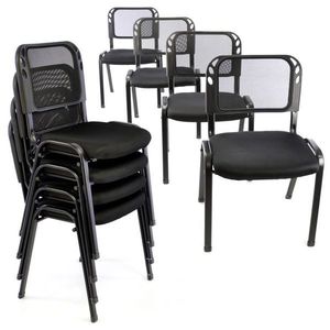 Sada stohovateľných stoličiek - 8 ks, čierna vyobraziť