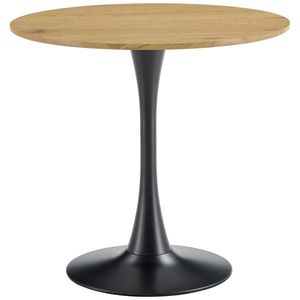 KONDELA Reventon New 110 okrúhly jedálenský stôl dub / čierna vyobraziť