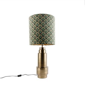 Tafellamp brons velours kap pauw design 40 cm - Bruut vyobraziť