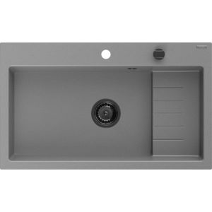 MEXEN/S MEXEN/S - Omar granitový drez 800 x 480 mm, sivá, čierny sifón 6520801005-71-B vyobraziť