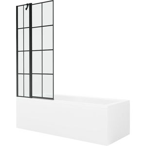 MEXEN/S - Cubik obdĺžniková vaňa 150 x 70 cm s panelom + vaňová zástena 80 cm, čierna vzor 550315070X9408117077 vyobraziť