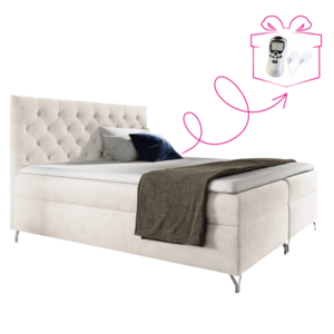 Boxspringová posteľ, 160x200, biela látka Velvet, GULIETTE + darček vyobraziť
