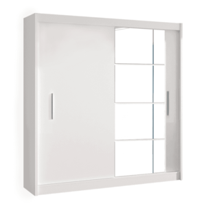 Skriňa s posuvnými dverami, biela, 180x215, LOW vyobraziť