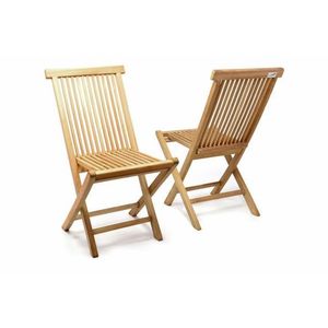 Divero 2255 Skladacia stolička z tíkového dreva, 2 kusy vyobraziť