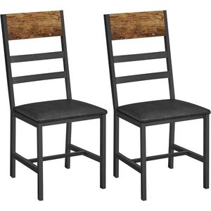 Sada 2 jídelních židlí Vasagle Kepulo hnědá/černá vyobraziť