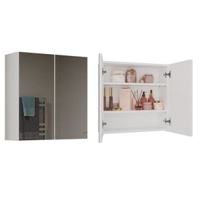 Závěsná koupelnová skříňka POLA 60 cm se zrcadlem bílá vyobraziť