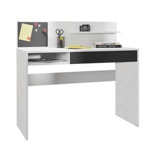 KONDELA PC stôl s magnetickou tabuľou, biela/čierna, IMAN vyobraziť