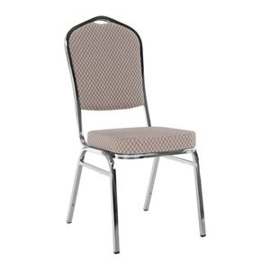 KONDELA Stohovateľná stolička, béžová/vzor/chróm, ZINA 3 NEW vyobraziť