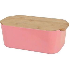 EH Box na pečivo s bambusovým vekom, ružová, 33 x 12 x 18, 5 cm vyobraziť