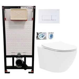 DEANTE Podstavný rám, pre závesné WC misy + SLIM tlačidlo bílé + WC CALANI Loyd + SEDADLO CST_WC01 A51P LO1 vyobraziť