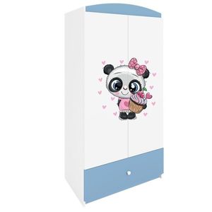 Dětská šatní skříň BABYDREAMS Panda modrá vyobraziť