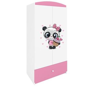 Dětská šatní skříň BABYDREAMS Panda růžová vyobraziť