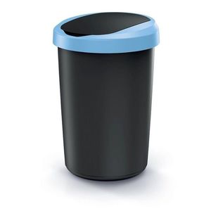 Odpadkový koš COMPACTO 40 L černý/světle modrý vyobraziť