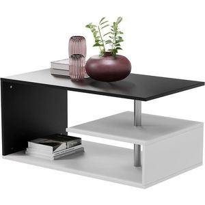 Konferenčný stolík, 90 x 50 x 41 cm, bielo/tmavo sivý vyobraziť