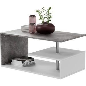 Konferenčný stolík, 90 x 50 x 41 cm, bielo/sivý (vzor) vyobraziť