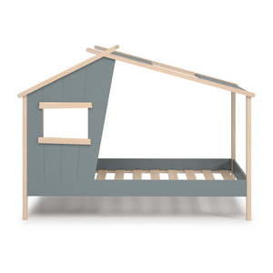 Zelená domčeková detská posteľ z borovicového dreva 90x190 cm Luba – Marckeric vyobraziť