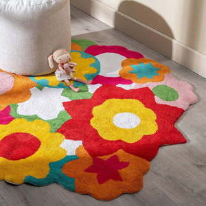 Bavlnený detský koberec ø 100 cm Flowers – Ixia vyobraziť
