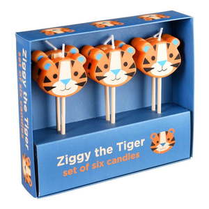 Tortové sviečky v súprave 6 ks Ziggy The Tiger – Rex London vyobraziť