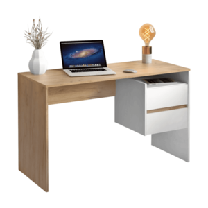PC stôl so zásuvkami TULIO NEW Tempo Kondela Biela / dub vyobraziť
