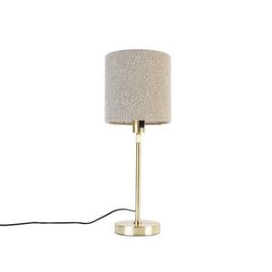 Stolná lampa zlatá nastaviteľná s tienidlom boucle taupe 20 cm - Parte vyobraziť