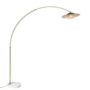 Moderná oblúková lampa biela orientálny tienidlo s bambusom 50 cm - XXL Rina vyobraziť