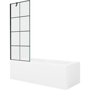 MEXEN/S - Cubik obdĺžniková vaňa 150 x 70 cm s panelom + vaňová zástena 70 cm, čierna vzor 550315070X9507007077 vyobraziť