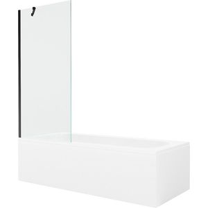 MEXEN/S - Vega obdĺžniková vaňa 150 x 70 cm s panelom + vaňová zástena 80 cm, transparent, čierna 550115070X9508000070 vyobraziť